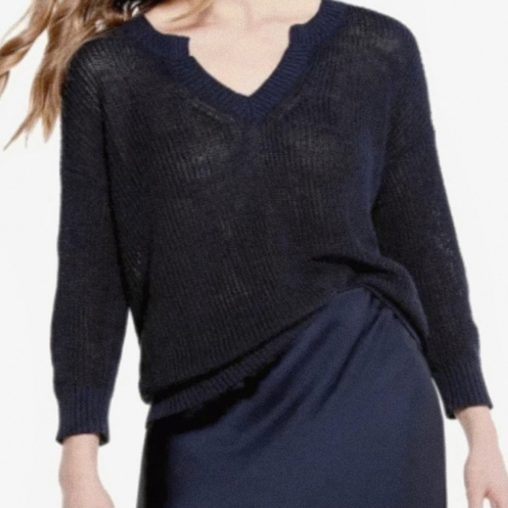 NIC+ZOE Navy V-Neck Sweater